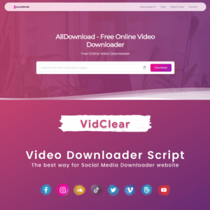 VidClear Script - Video Downloader Script [Licence Key]