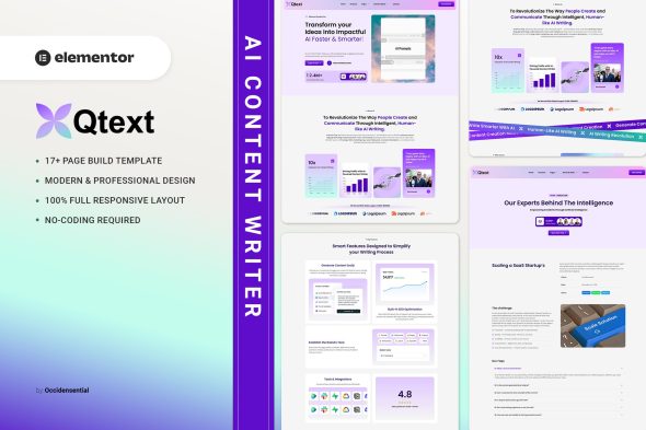 Qtext – AI Content Writer Elementor Template Kit 1 Qtext – AI Content Writer Elementor Template Kit